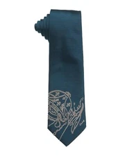 Berluti $270 New Marine Blue Scritto Blade 100% Silk Skinny Tie 2.9” 7.5 cm