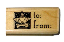 Inkadinkado Santa Claus Ornament Gift Tag Wood Mounted Rubber Stamp