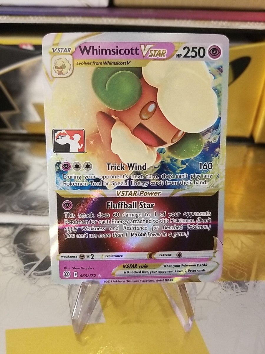 winco pokemon cards Whimsicott Vstar Pokemon Prize Pack Series 2 Promo Pokemon Card NM/LP Play  Stamp