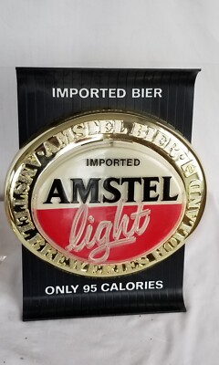 Vintage Amstel Light Plastic Bar Beer Wall Hang or Table Sign