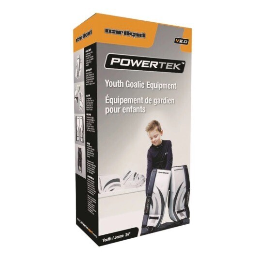 PowerTek Barikad V2.0 YOUTH Hockey GOALIE Pad Set - 24" Leg Pads, Glove, Blocker