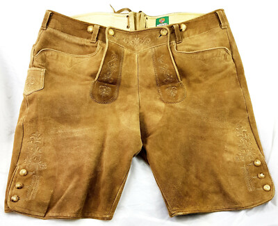 Meindl Original-Bavarian-Leder Wildbock-Lederhose Natur-Unikat Kniebund 58 XXL