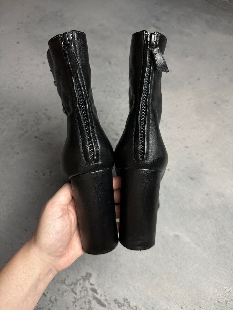 Casadei Laced Platform Ankle Leather Boots Italy 00s Hype | eBay