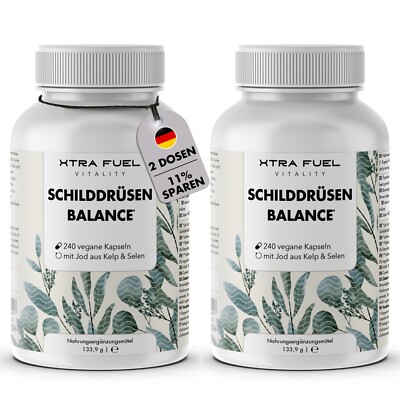 Schilddrüsen Balance - Thyro Komplex - Formel mit Kelp, Thymian & Selen, 2 Dosen