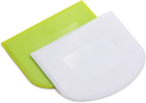 2 PCS Plastic Dough Scraper Bowl Scraper, Food-Grade Bench Scraper, Flexible Dou