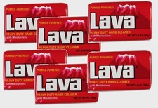 6 ~ LAVA Bar Green Soap 5.75 Oz Heavy Duty with Pumice Hand Cleaner Grease Dirt 