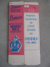 VINTAGE HOPALONG CASSIDY UNUSED MILK CARTON PRODUCERS