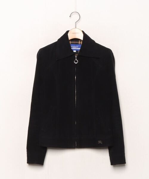 BURBERRY BLUE LABEL Nova Plaid Zip Up Cotton Blouson Jacket