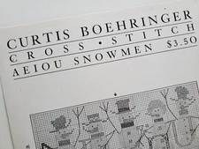 The Curtis Boehringer AEIOU Snowmen Cross Stitchs Patterns Charts