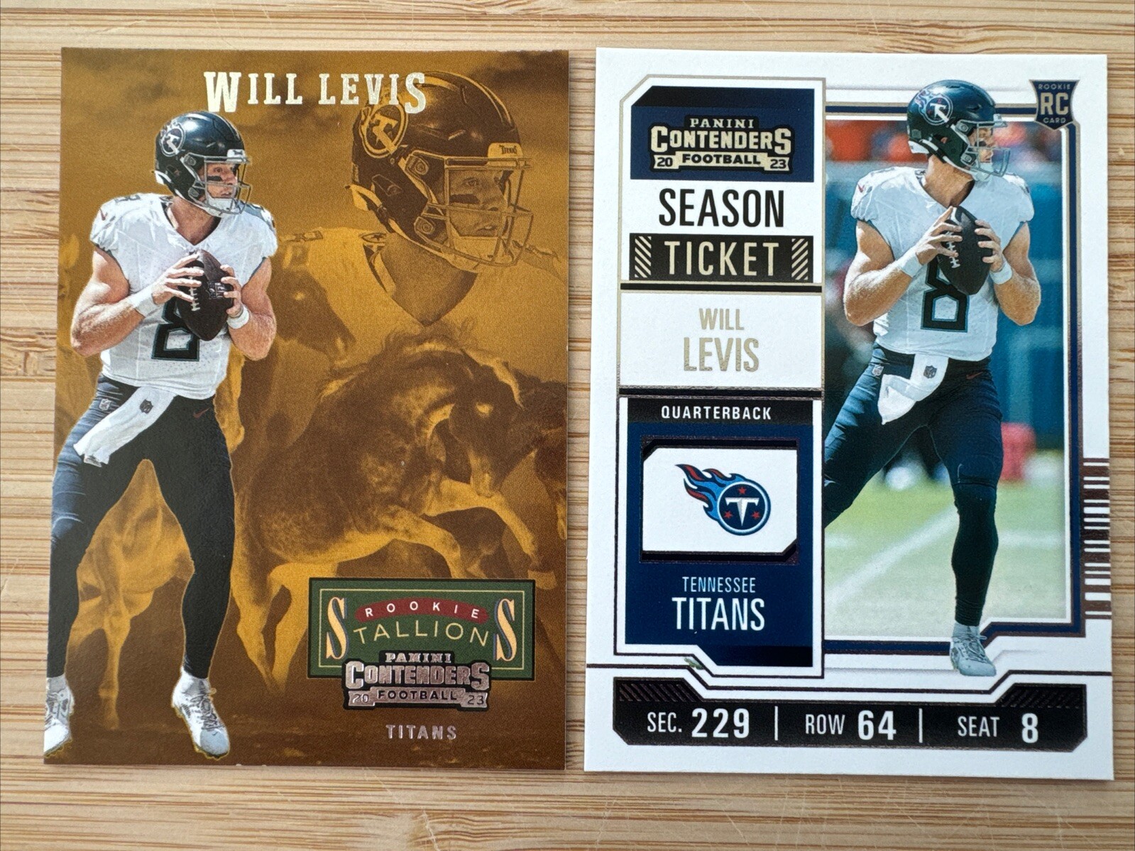 2023 Panini Contenders Will Levis Rookie Stallions + Base RC Tennessee Titans