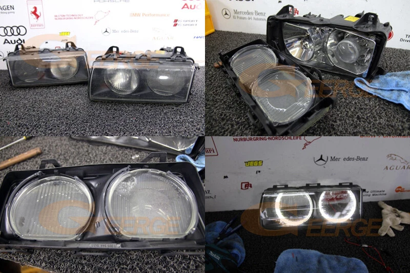 For BMW E36 318i 323i 325i 328i Ultra Bright LED Angel Eyes Halo Rings Kit - Image 4 of 4