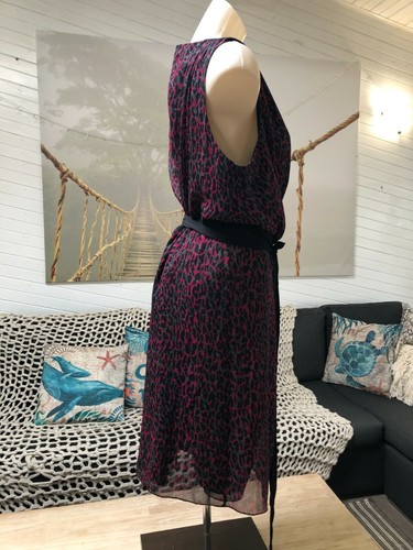 DKNY plus sz 22 designer WRAP DRESS animal LEOPARD crimson black grey COCKTAIL - Bild 4 von 12