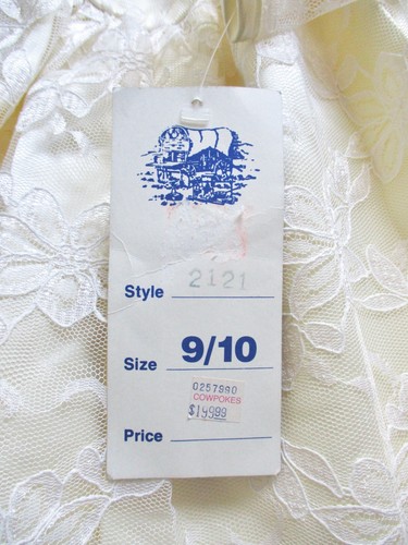 NWT $200 Vtg 80s Lilia Smitty Ivory Lace Beaded Pearl Western Wedding Dress 10 - Picture 9 of 11