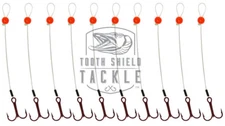 Tooth Shield Tackle 10 Pack Walleye Trailer Hooks Stinger Hooks VMC Fluorocarbon
