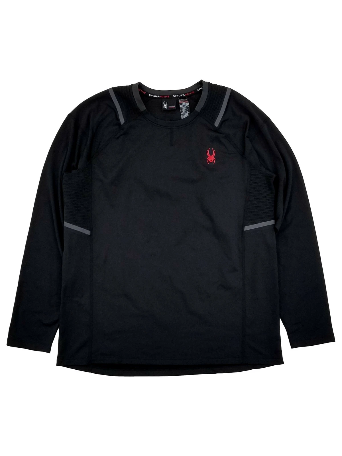 Spyder Mens Blazing Black Stretch Quick Dry Active Long Sleeve Shirt X-Large