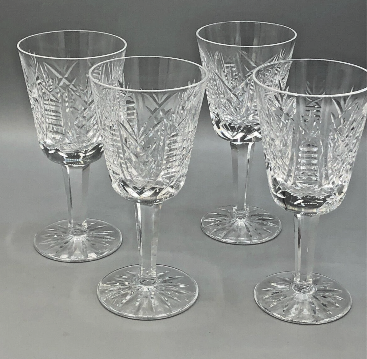 Clare clear Crystal by Waterford set of 4 White Wine Glasses 5 5/8"