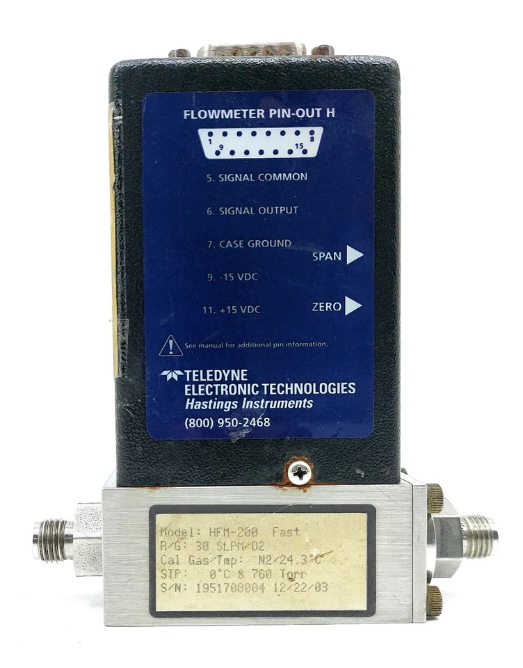 Teledyne Hastings Instruments HFM-200 Medidor de flujo másico térmico Foto 3 de 4