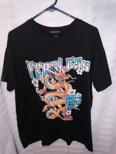 Pre Owned Adult T Shirt Fearless Dragon Size XL Color Black By Streetwear...