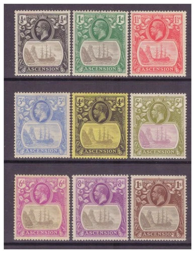 Ascension GV 1924 Badge of St. Helena set to 1/- MM/MH SG10-18