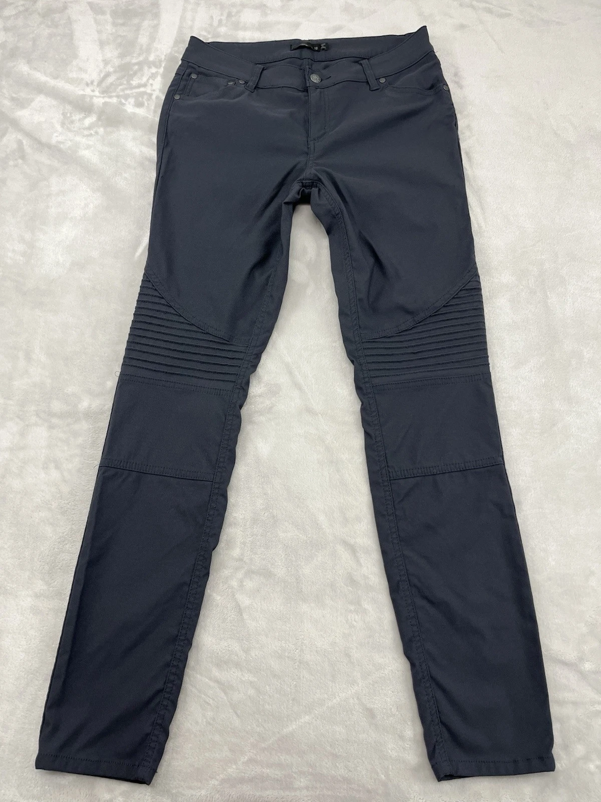 Prana Pants Women 10 Gray Brenna Skinny Moto Stretch Water-Repellant Outdoor