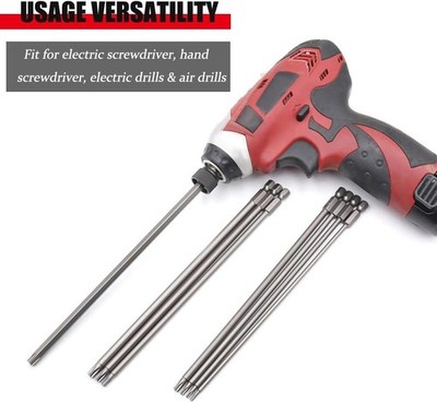11Pcs 200mm Extra Long Torx Screwdriver Bit Set Magnetic S2 Steel T6-T40