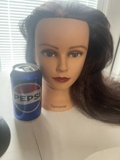 Cosmetology Training Head Mannequin Dark Brown Long Hair Styling Practice Dummy