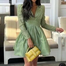 Zimmermann Lyrical Cross Over Mini Dress Size 2 AU 12 / US 8 Fern Green