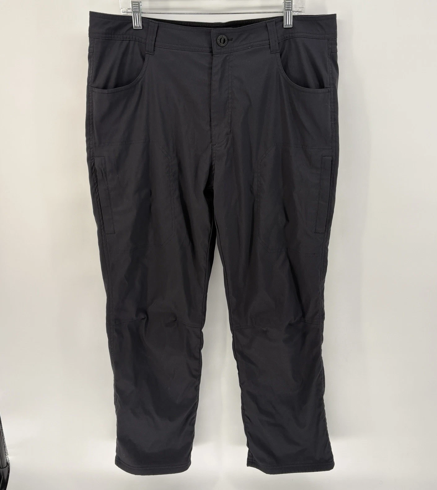 Orvis Softshell Fleece Lined Pants Black Hiking Outdoor Stretch Tech Men 38X29