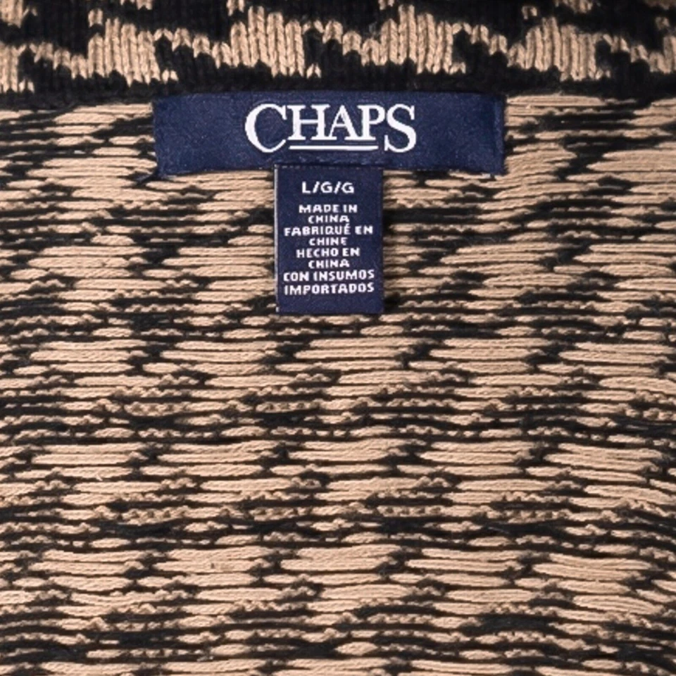 Chaqueta para mujer Chaps Ralph Lauren beige negra pata de gallo cremallera completa tejido suéter L Foto 4 de 4