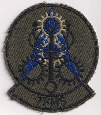 Vintage USAF 7FMS 7th Field Maintenance Squadron Subdued Patch Cold War Original - Image 1 of 2