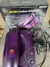 GE 900mhz Cordless Phone Purple See Through 90’s Vintage Landline  Cool Retro