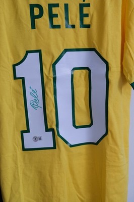 Pele Signed Vintage Brazil FC Home Soccer Jersey #10 with Beckett COA