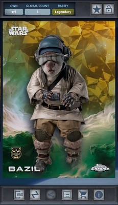 Bazil Gold 50cc Debut Legendary Star Wars Card Trader Chrome Sapphire