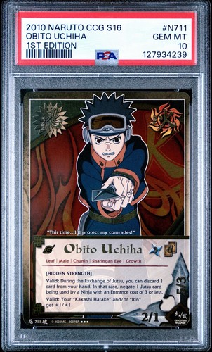 2010 NARUTO CCG SERIES 16 BROKEN PROMISE OBITO UCHIHA PSA 10 POP 3