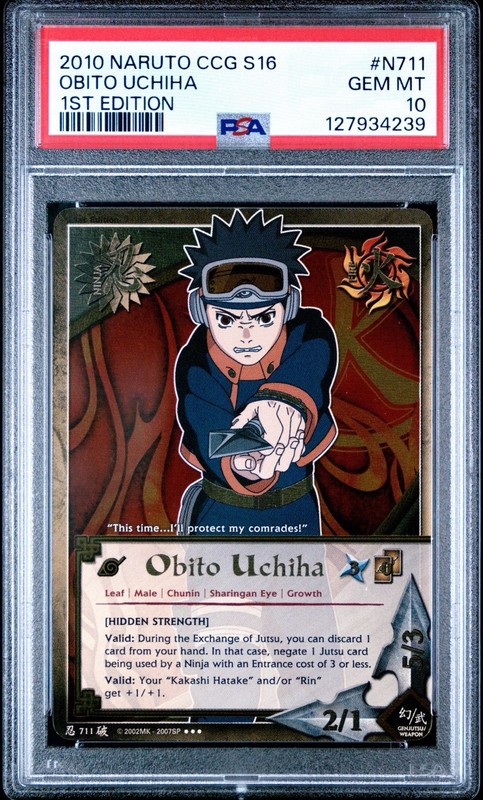 2010 NARUTO CCG SERIES 16 BROKEN PROMISE OBITO UCHIHA PSA 10 POP 3