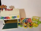 VTG Fisher Price 1971 Little People Play Family School House 923 w/ Accessories