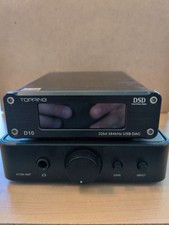 JDS Labs Atom Headphone Amplifier With Topping D10 DAC Stack + Cables