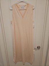Vintage Hanky Panky Cotton Nightgown Peach Lace Trim Sleep Dress USA L
