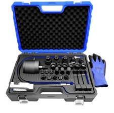 31pc Pneumatic Injector Extractor Puller Kit Diesel Air Vibration Ext Hose+ Case