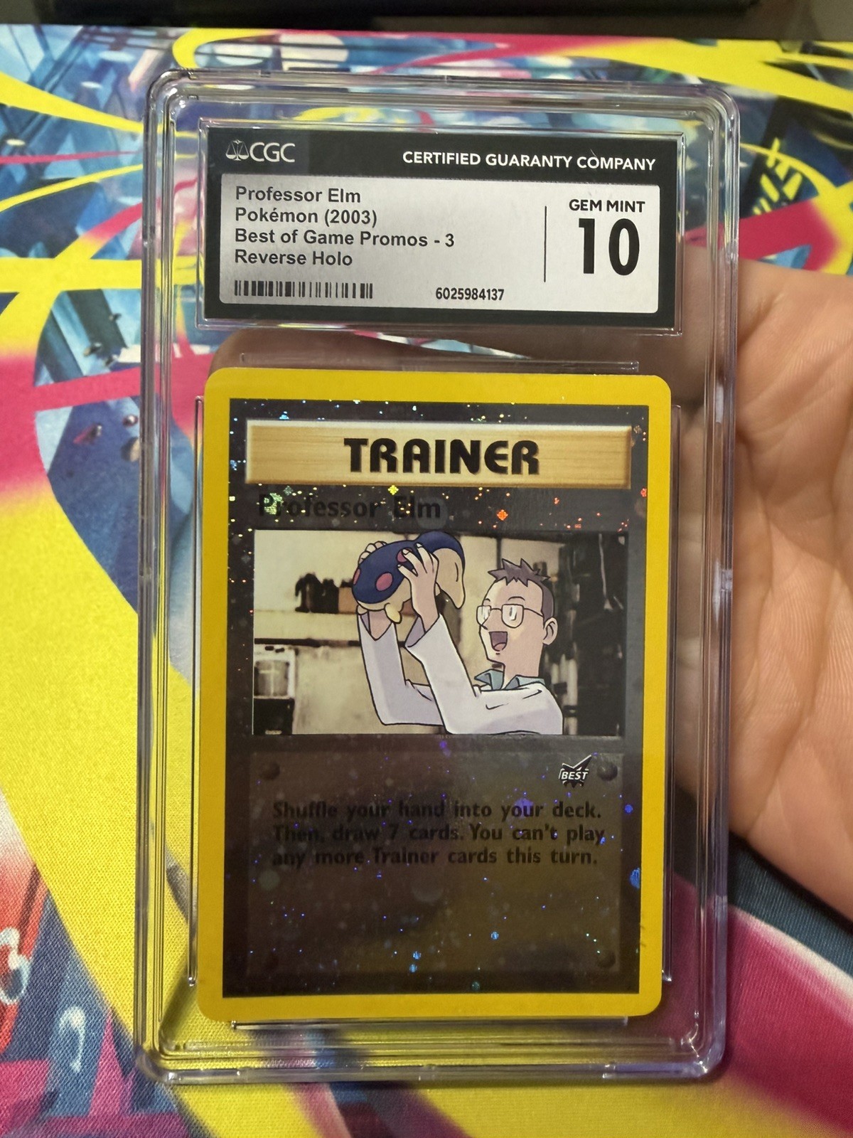 *SWIRL* Professor Elm #003/009 Best of Game WOTC Black Star Promo CGC 10 Reverse