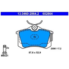 Satz Bremsbeläge Bremsklötze hinten für Seat Cordoba 6L2 Ibiza 3 6L1 4 | 2407