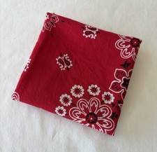 Red Western Paisley Floral 100 Organic Cotton Bandana Crafted With Pride USA