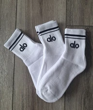 3 pairs ALO  HALF-CREW THROWBACK SOCKS Brand New