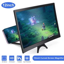 12" Curved Screen Mobile Phone Amplifier 3D HD Phone Mount Magnifier