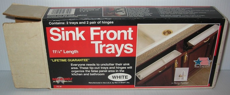 REV A SHELF 11" Tip Out Sink Front Trays, Set of 2, With Hinges, New in the Box