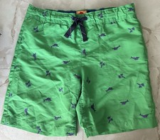 Tommy Bahama Relax Swim Shorts Trunks Boys L Green Marlin Palm Tree Embroidered
