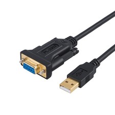 CableCreation USB to RS232 Adapter with PL2303 Chipset, 6.6ft 6.6 ft, Black
