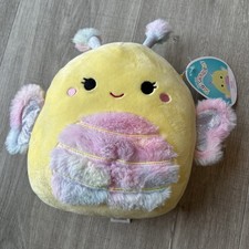 Squishmallows Nixie The Butterfly 7” yellow Rainbow Fuzzy Belly Plush US Import