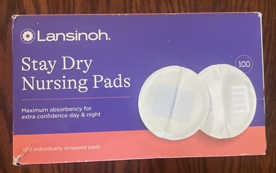 Lansinoh Stay Dry Disposable Nursing Pads, Soft Super Absorbent for Moms, 100 Ct