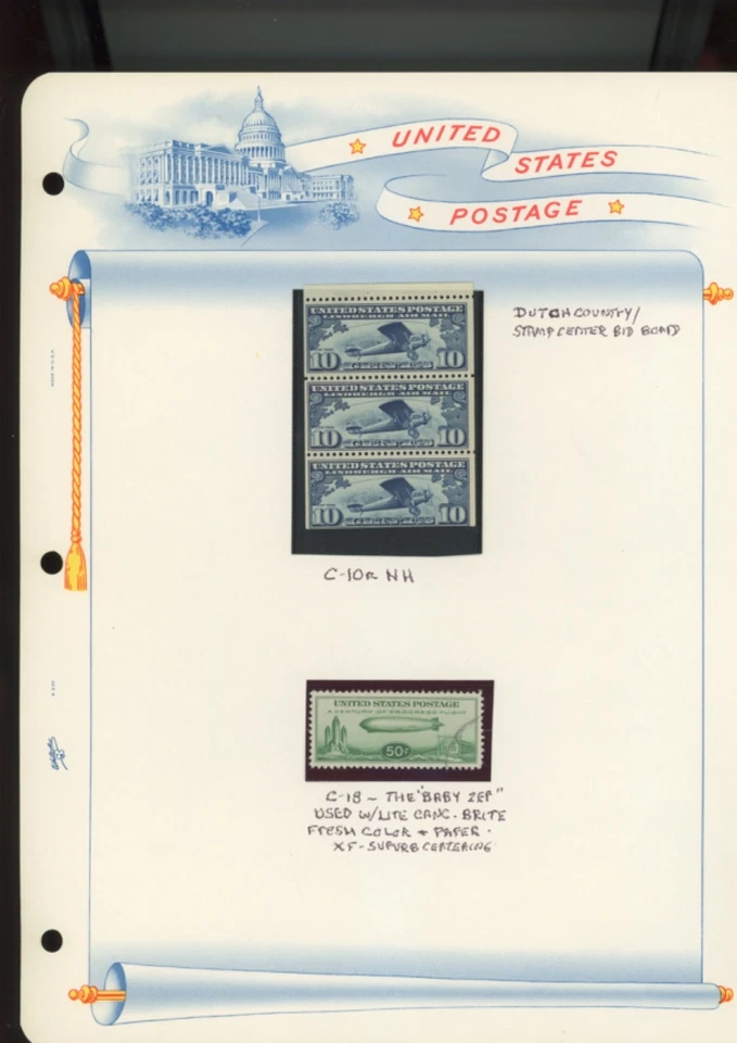 US stamps BOB mnh USED mh  UNITED STATES  airmail  white ace CV $322.90  (goo10 - Image 2 of 4